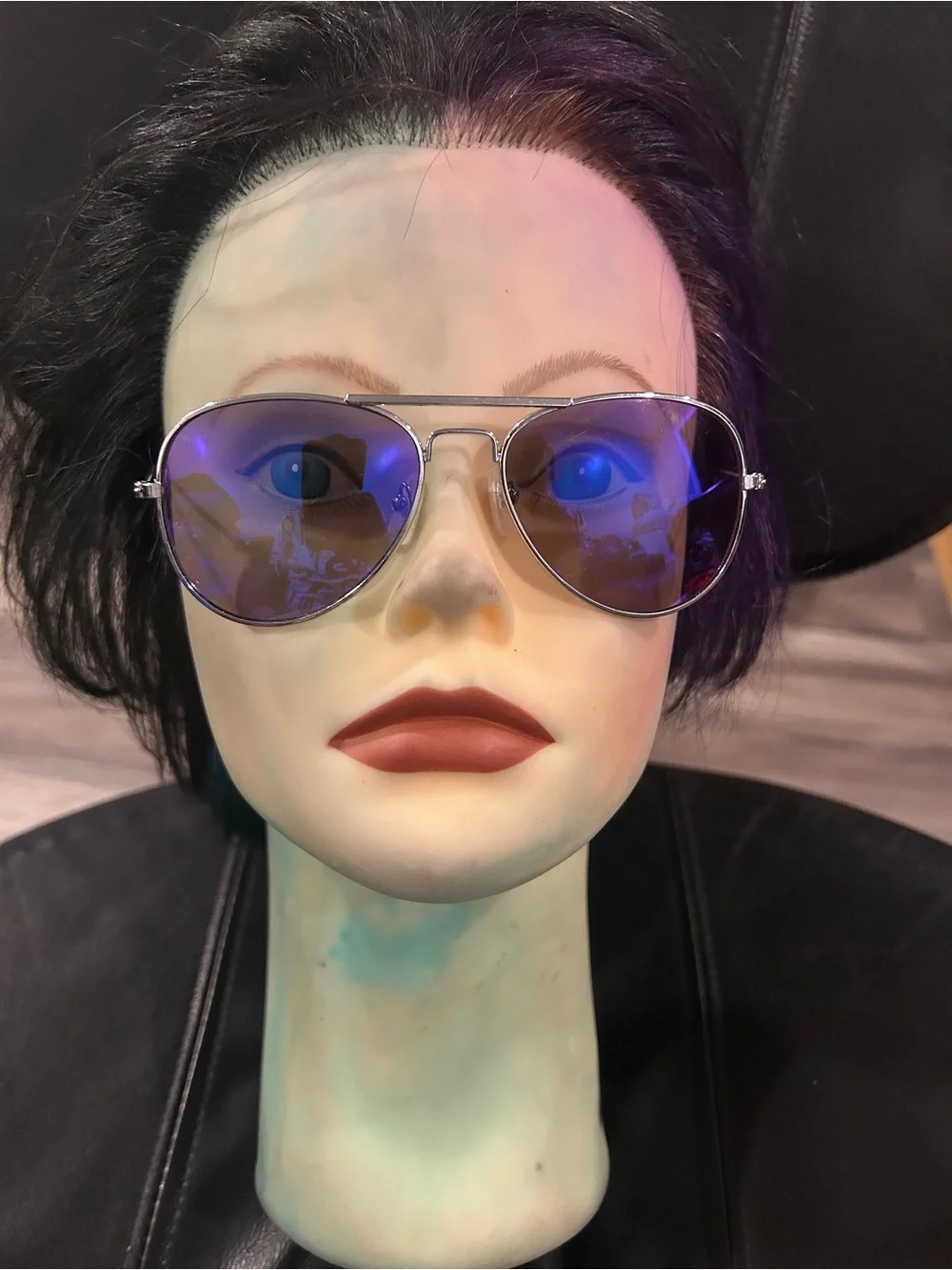 Aviator Sunglasses with Blue Mirror Lenses - Unbranded Youth size